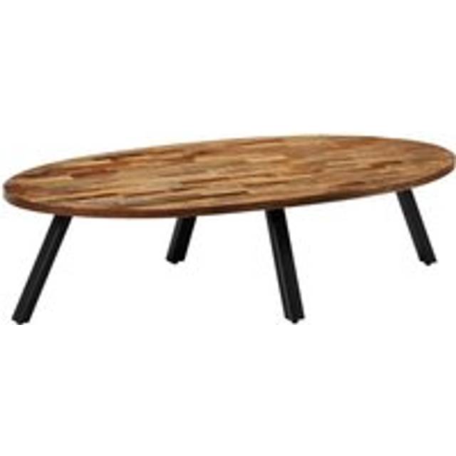 Coffee Table Solid Reclaimed Teak Oval 120x60x30 cm - Brown - One Size