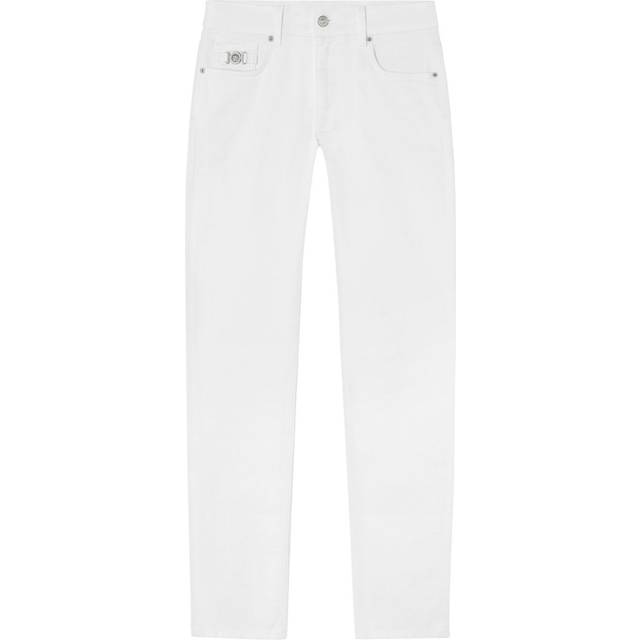 Versace - Medusa Head detail straight-legged jeans - men - Cotton/Polyester/Calf Leather/Cotton/Spandex/Elastane - 32 - White
