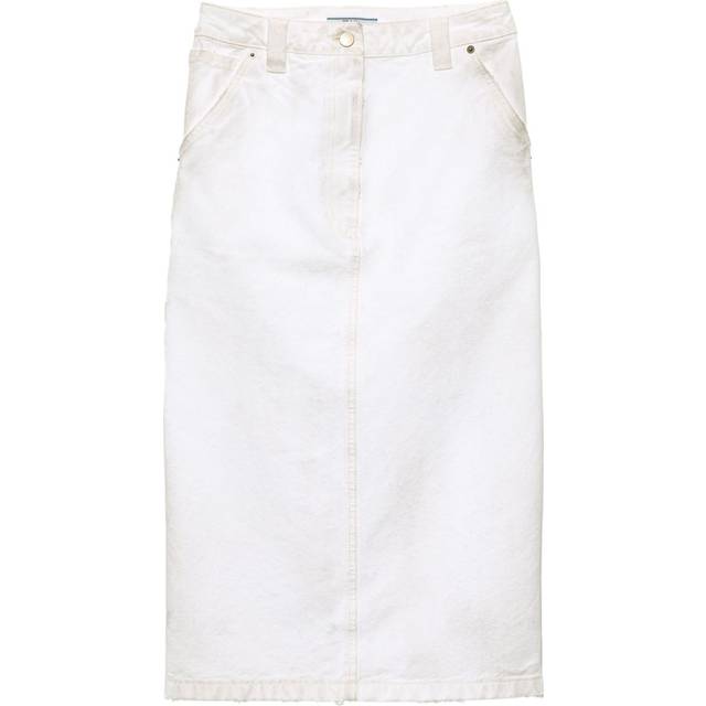 Prada - old canvas pencil skirt - women - Cotton - 36 - White