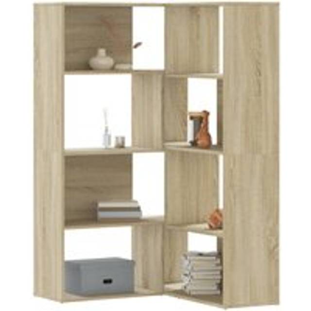 Corner Bookcase 4-Tier Sonoma Oak 85x85x140 cm Engineered Wood - Brown - One Size