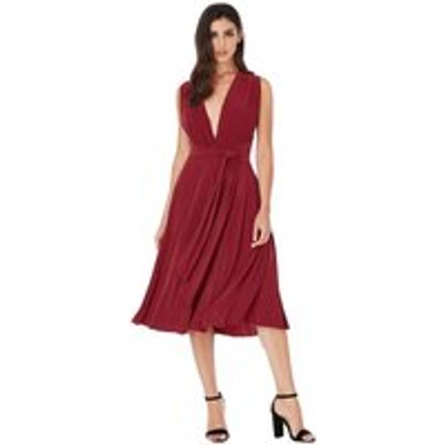 Goddiva Soft Touch Multi Way Open Back Midi Dress - Berry - 8