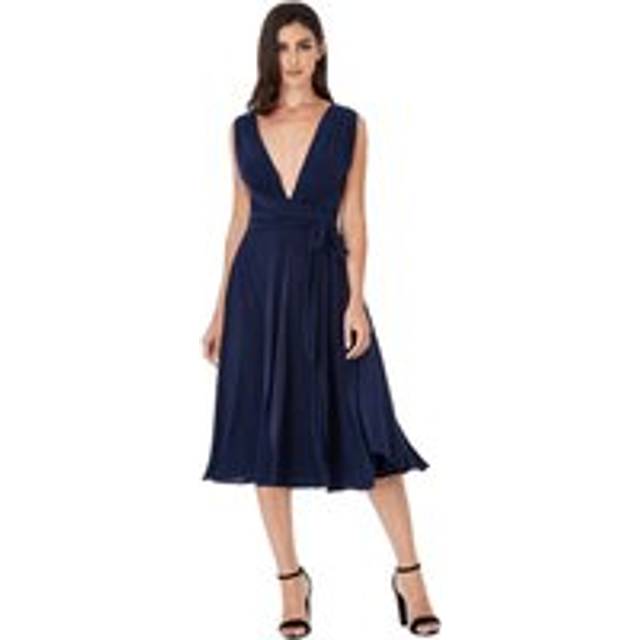 Soft Touch Multi Way Open Back Midi Dress - Navy Blue by Goddiva - 12