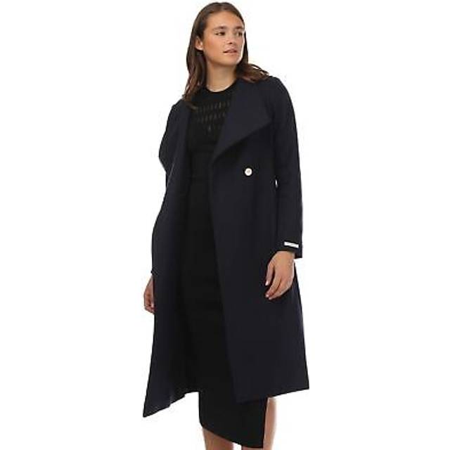 Ted Baker Womens Rose Wool Wrap Coat in Navy Wool (archived) - Size 6 UK