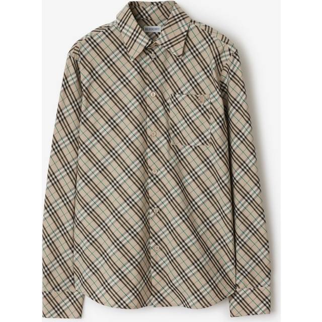 Burberry, Blusar & Skjortor , Dam, 4Xs, Bomull, Rutig skjorta