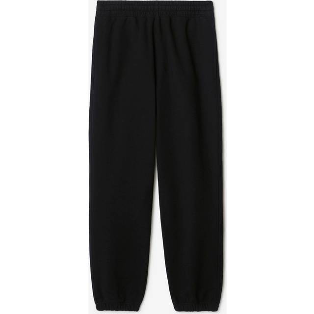 Burberry Check Label Cotton Jogging Pants - Black - XXS