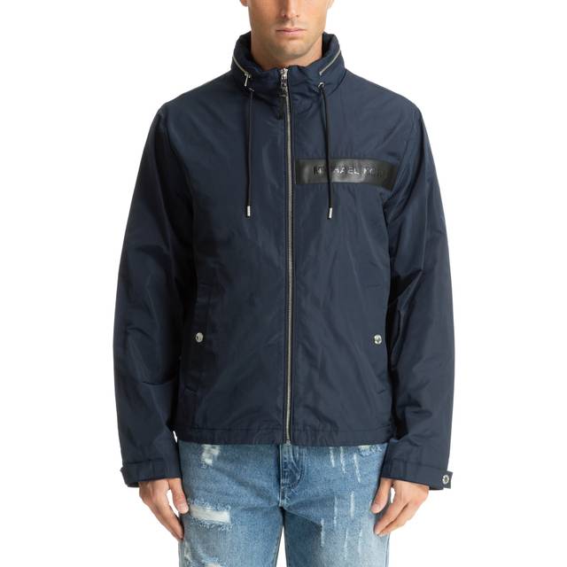 Michael Kors, Jacka, Herr, M, Polyester, Lätt jacka med dragsko, dragkedja och dold huva - blue (M)