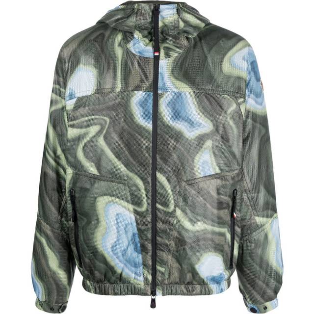 Moncler Grenoble - Day Namic abstract-print bomber jacket - men - Polyester/Polyester/Polyamide - 3 - Green