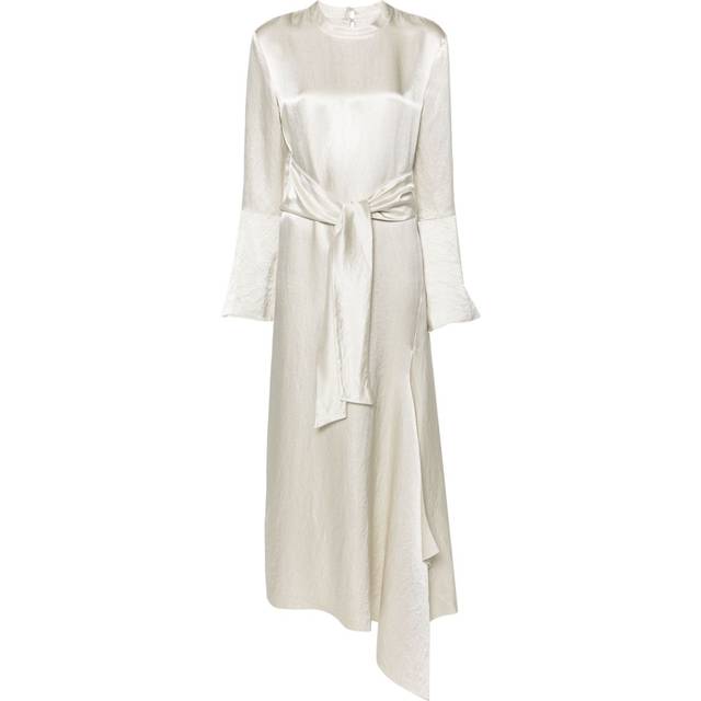 Nanushka - tied satin maxi dress - women - Polyurethane/Polyester/Polyurethane/Polyester - M - Neutrals