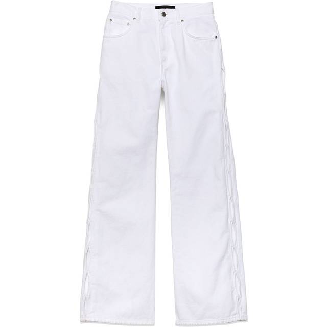 Purple Brand - cut-out wide-leg jeans - women - Cotton/Lycra - 25 - White