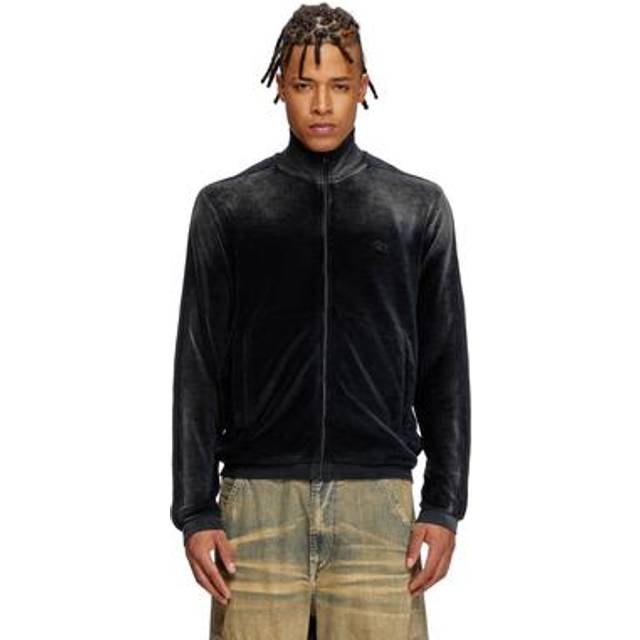 Diesel - Veste de survêtement en chenille délavée - Pull Cotton - Homme - Noir