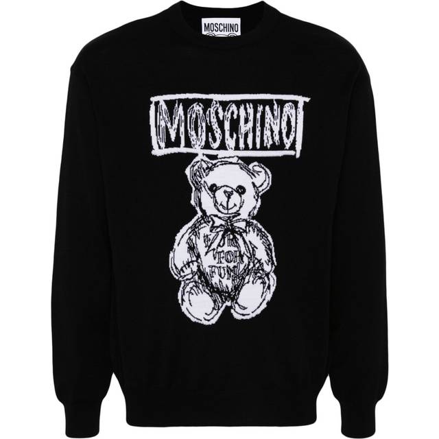 Moschino - Teddy Bear-intarsia wool jumper - men - Virgin Wool - 50 - Black