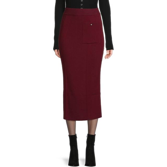 Sonia Faux Leather Midi Dress - Cherry Red - XXL