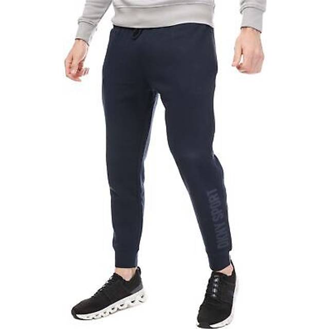 DKNY Mens Tonal Logo Fleece Joggers in Navy Cotton - Size 2XL