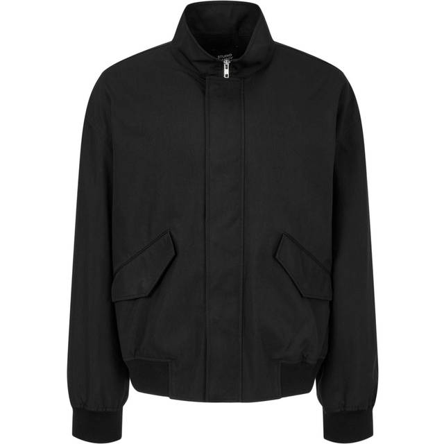 STUDIO TOMBOY - high-neck bomber jacket - men - Cotton/Rayon/Fabric/Fabric - L - Black