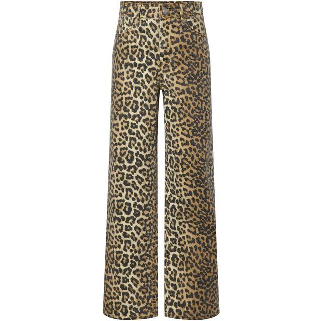 YAS – Leopardmönstrade jeans med raka ben och hög midja-Flera
