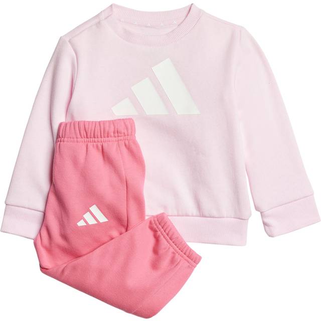adidas Sportswear Infant Unisex Essentials Crew And Joggers Set - Pink, Pink, Size 6-9 Months - 6-9 MONTHS