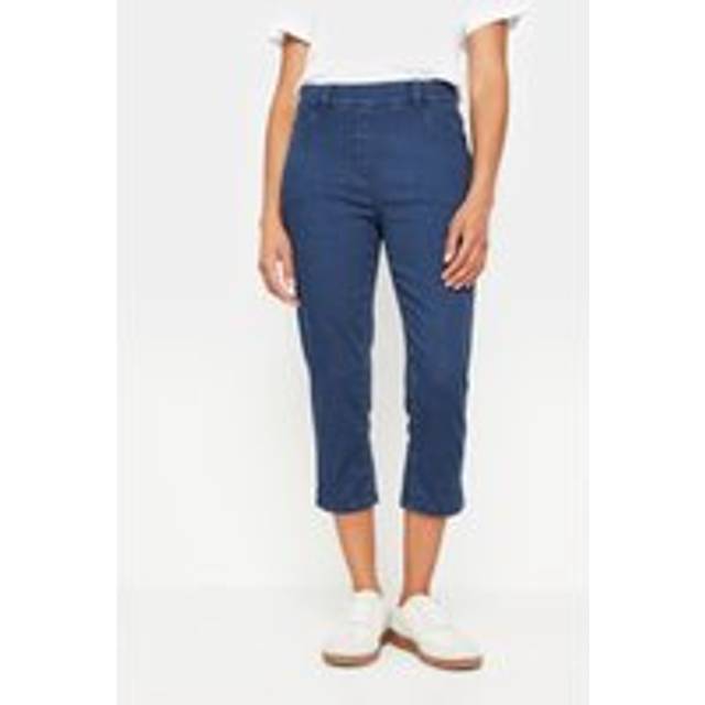 M&Co Blue Mid Wash Capri Jeans Petite > 12 M&Co Womens - Petite 12