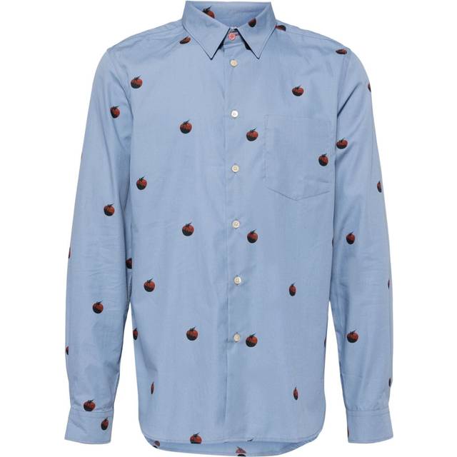 PS Paul Smith - tomato-print poplin shirt - men - Organic Cotton - S - Blue