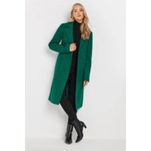 Lts Tall Green Single Breasted Formal Coat 20 Lts | Tall Women's Midi Coats