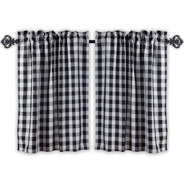 Aiking Home Tiers Small Window Treatment Curtain - 2-Panels Picnic Checkered Pattern Kitchen Curtain Tiers with 2.5-inch Rod Pocket  Polyester (28x30