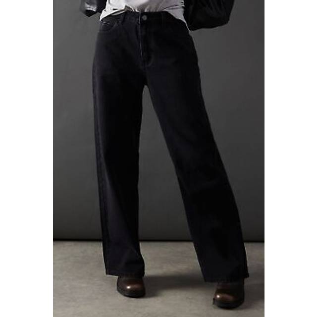 Warehouse Womens Low Rise Denim Dad Jean - Black Cotton - Size 10 UK