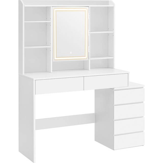 Dressing Table with LED Lights Cloud White, 40 x 117.5 x 145 cm