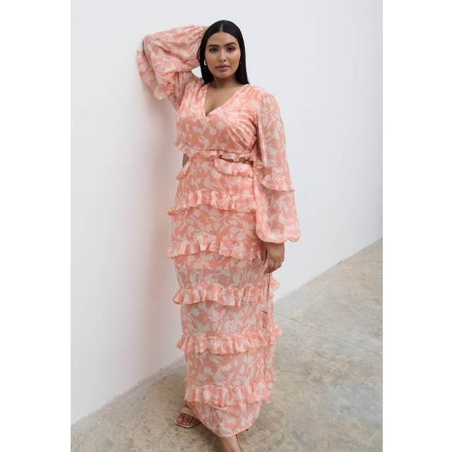 Evie Maxi Dress Curve - Terracotta Petal, 18