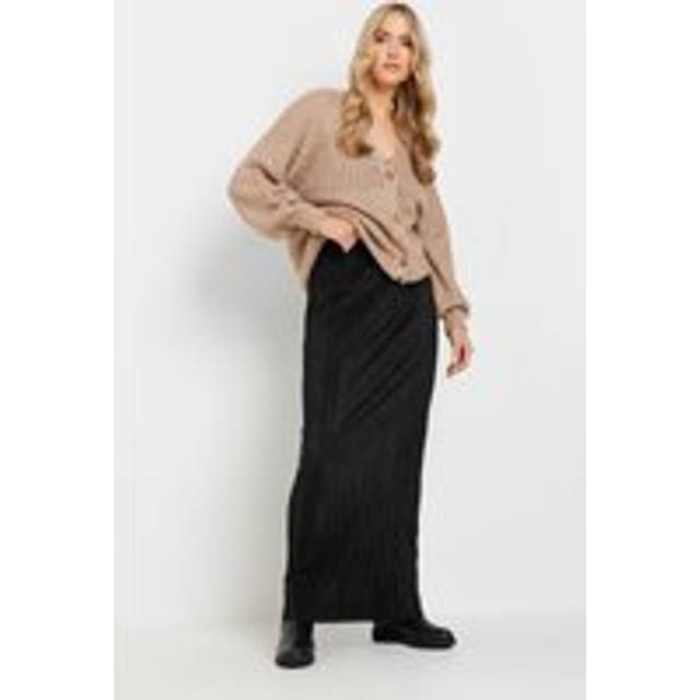 Lts Tall Black Plisse Maxi Skirt 8 Lts | Tall Women's Maxi Skirts
