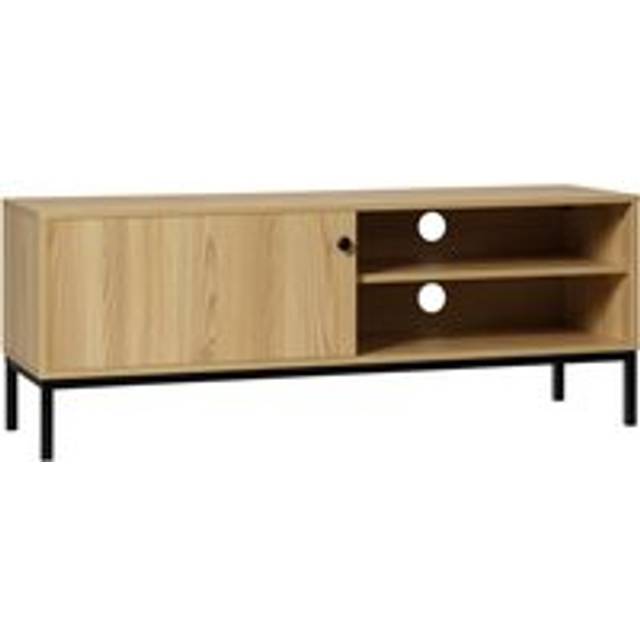 HOMCOM TV Stand Cabinet with Sliding Door for Living Room Natural - One Size