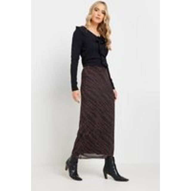 Lts Tall Burgundy Red Mesh Abstract Maxi Skirt 10 Lts | Tall Women's Maxi Skirts