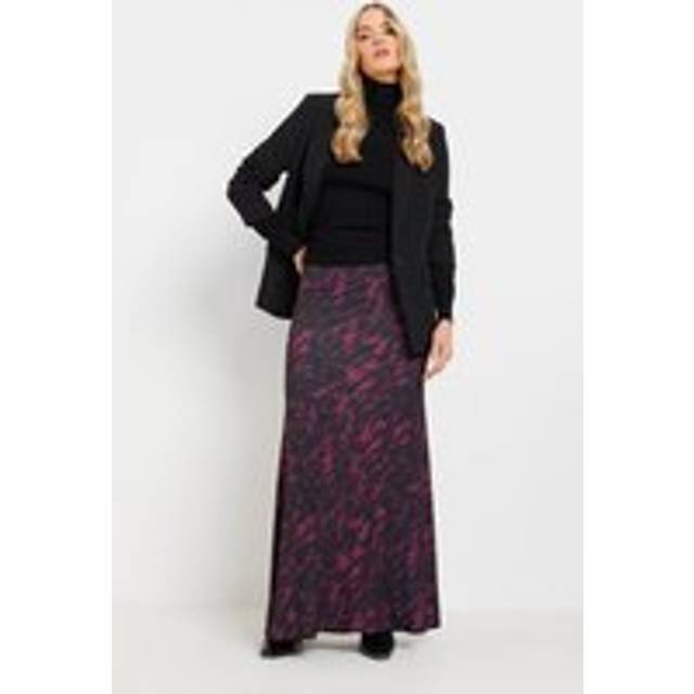 Lts Tall Burgundy Red Animal Print Maxi Skirt 12 Lts | Tall Women's Maxi Skirts