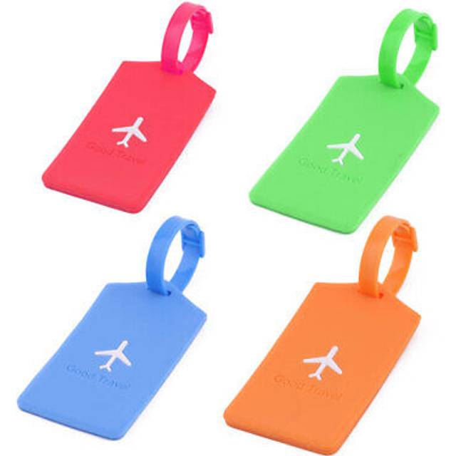 Silicone rectangle travel suitcase label luggage tag name address card holder