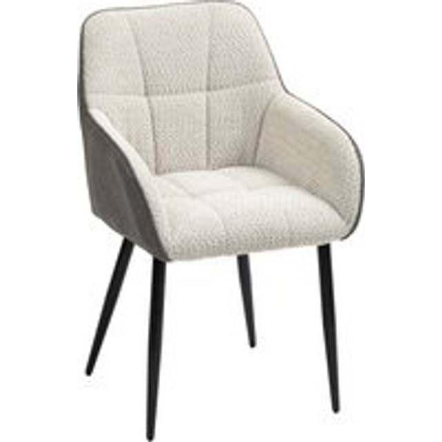 HOMCOM Accent Chair with Foot Pads, Upholstered Armchair with Chenille Fabric Front and PU Back for Living Room Bedroom, Cream White Aosom UK