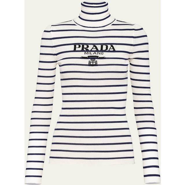 Stripe Logo-Intarsia Turtleneck Sweater - AVORIO NAVY - 42 IT (6 US)