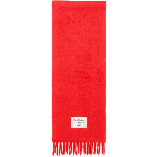 Acne Studios - fringed scarf - unisex - Alpaca Wool/Nylon - One Size - Red