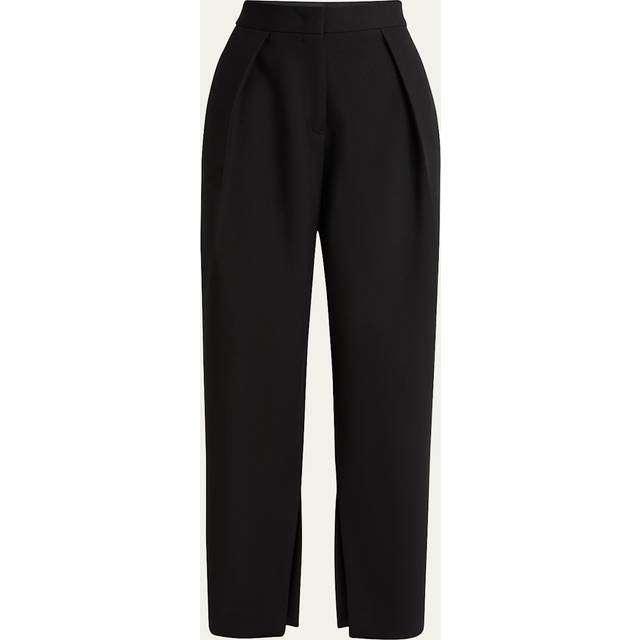Pleated Straight-Leg Trousers with Split Seams - BLACK - 36 DE (6 US)