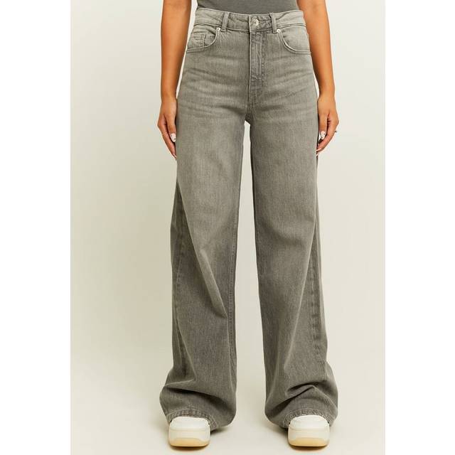 Tally Weijl Grey High Waist Wide Leg Jeans - 10