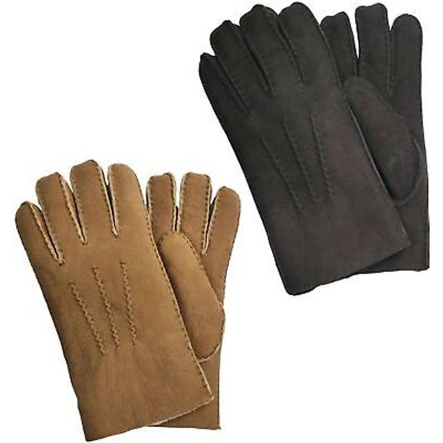 Infinity Leather Mens Tan Luxury Sheepskin Suede Gloves - Size Large