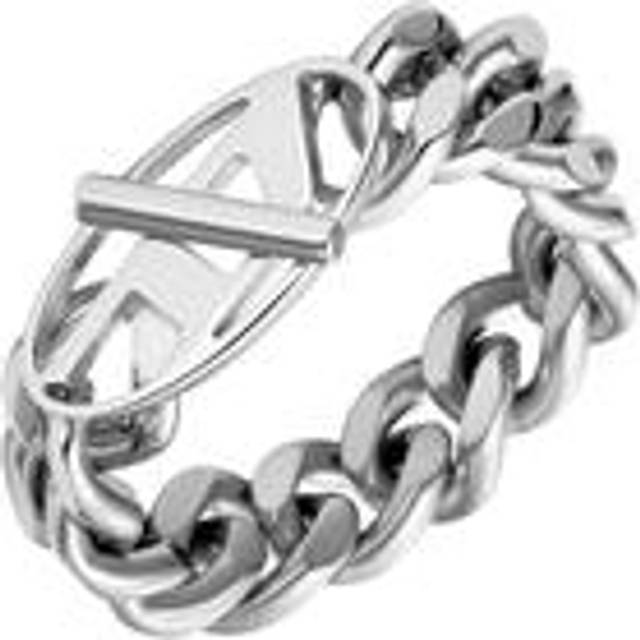 Diesel - Bague chaîne souple en acier inoxydable - Bagues - Mixte - Gris argenté