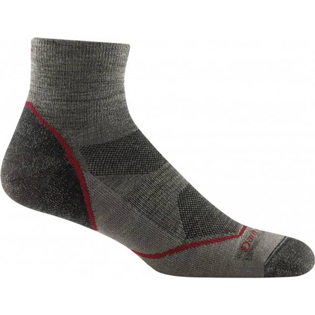Darn Tough Vermont Men's Light Hiker 1/4 Lightweight with Cushion - Merino Wool Socks for Hiking - Beige/Taupe  XX-Large