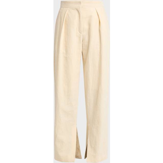 Pleated Wide-Leg Hem-Slits Trousers - DUNE - 40 DE (10 US)