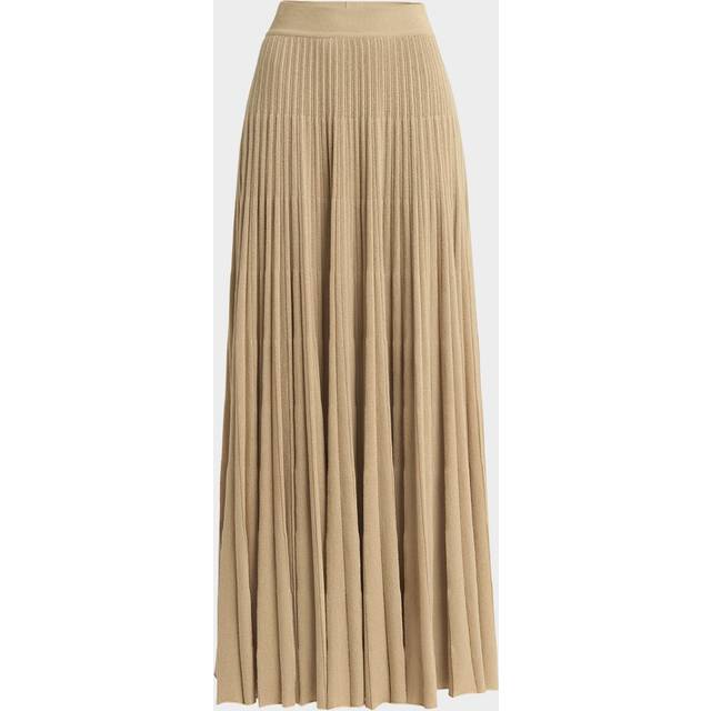 Luciole Pleated Knit Cashmere-Blend Maxi Skirt - CLEAR GOLD - Medium