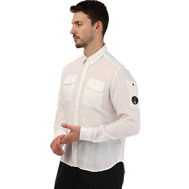 C.P. Company Mens Linen Pocket Shirt in White - Size 2XL