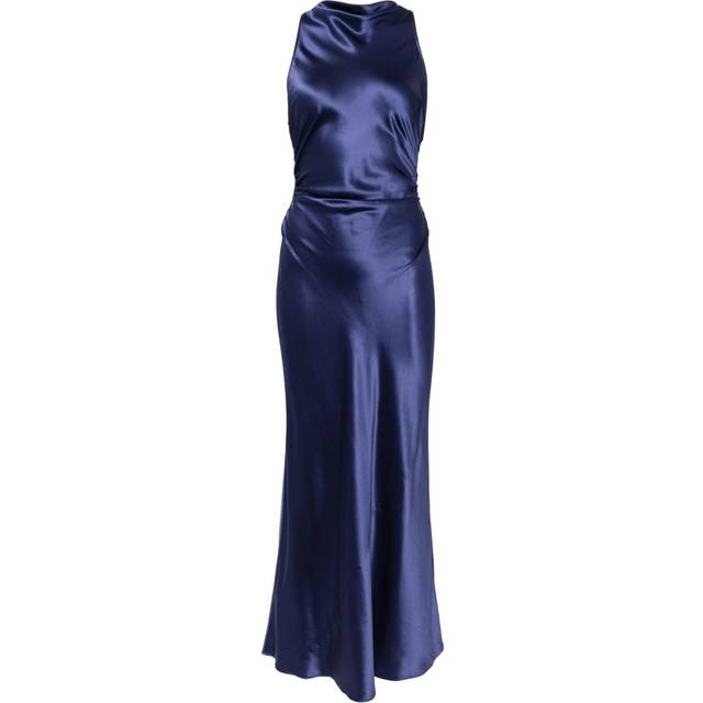 Reformation - Casette draped silk dress - women - Silk - 12 - Blue