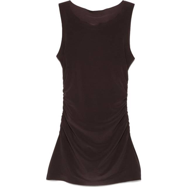 Norma Kamali - Pickleball mini dress - women - Spandex/Elastane/Polyester - L - Brown