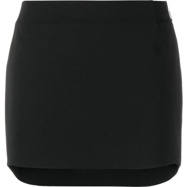 AMBUSH - high-waisted mini skirt - women - Virgin Wool/Cotton/Viscose/Polyester/Spandex/Elastane - 40 - Black