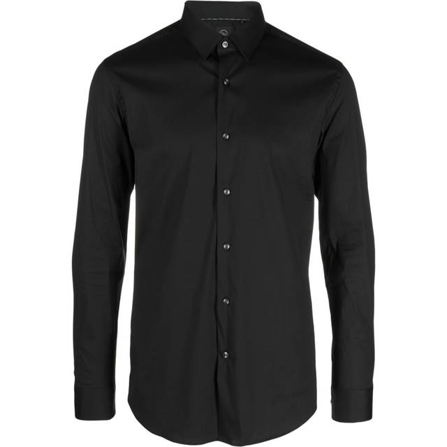 BOSS - long-sleeve buttoned shirt - men - Polyamide/Elastane/Cotton - 43 - Black