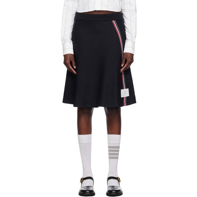 Thom Browne Navy Flare Midi Skirt - 415 Navy - IT 38