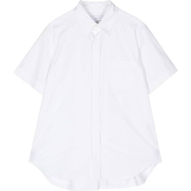Fumito Ganryu - pleated cotton-blend shirt - men - Cotton/Polyester - 1 - White