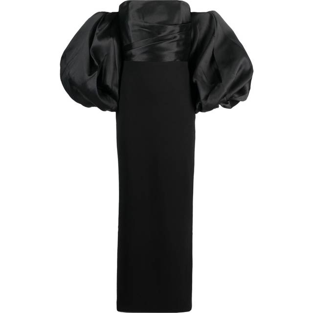 Solace London - Carmen off-the-shoulder gown - women - Polyester - 8 - Black